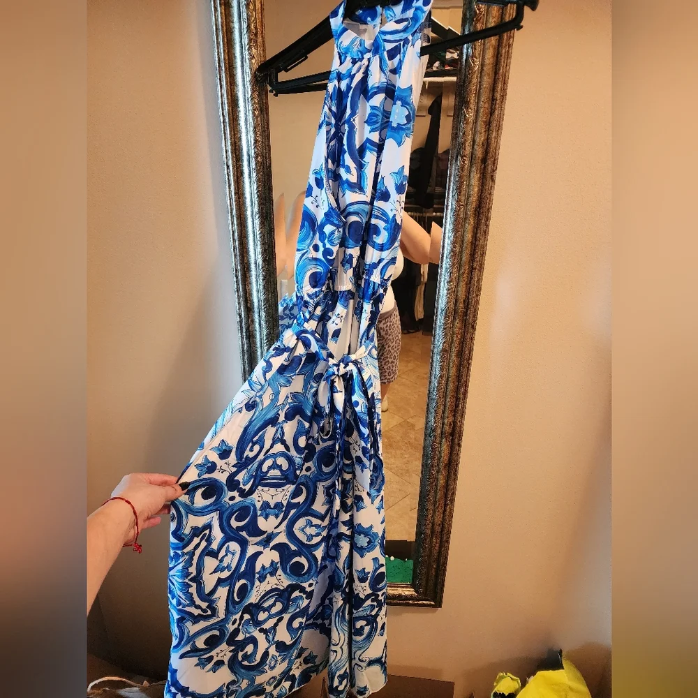 Baroque dolce and gabbana print halter neck maxi dress - Picture 5 of 5